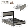 Full Bed Frame with Headboard, Platform Bed Frame with 4 Storage Drawers and Charge Station, Solid Metal Slats Support - 2 of 4