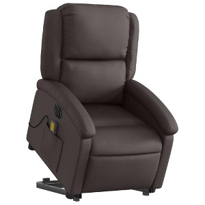 vidaXL Stand up Recliner Chair Power Lift Reclining Armchair Real Leather - 1 of 4