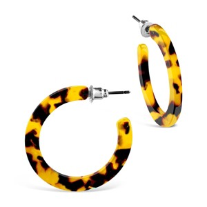 SHINE by Sterling Forever 1.25" Resin Hoop Earrings - 1 of 3