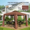 Resenkos Canopy Replacement Cover, Gazebo Canopy Top Replacement, 9.8'x9.8' Gazebo Replacement Canopy, Coffee Brown - 3 of 4