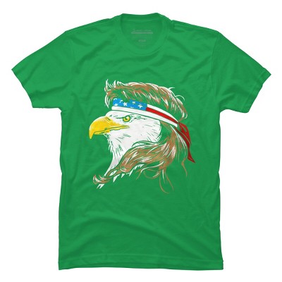 Men's Design By Humans July 4th Eagle Mullet American Flag By Corndesign T- shirt - Kelly Green - 3x Large : Target