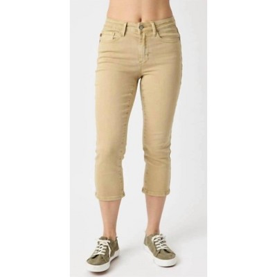 Women's So Casual Khaki Capris - Judy Blue