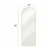 58 inchx 18 inch arched full length mirror floor standing or wall mounted with stand aluminum frame shatter proof glass gold - 2 of 4