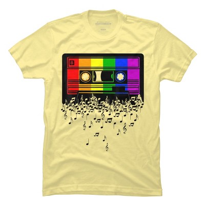 Adult Design By Humans Pride Rainbow Flag Music Note Cassette By Avocato T-Shirt
