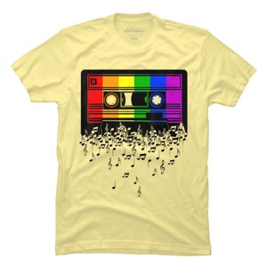 Adult Design By Humans Pride Rainbow Flag Music Note Cassette By Avocato T-Shirt - 1 of 3