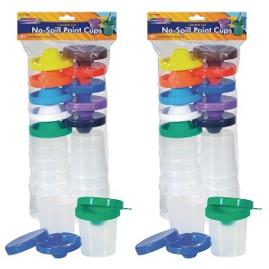 Creativity Street® No-Spill Round Paint Cups with Colored Lids, 3" Dia., 10 Per Pack, 2 Packs - 1 of 4