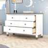 Storage Dresser Wood Storage Cabinets Easy Installation Drawer Cabinet With 6 Drawers Storage Cabinet For Dining Room Living Room Bedroom, White+Gray - 4 of 4
