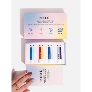 MOXĒ – Daily Smell Routine Inhaler Gift Set 4 Pack – 100% Pure Essential Oil Nasal Sticks – Breathe, Energy, Peace & Dream Blends – Made in USA - 1 of 4