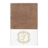 Linum Home Textiles 100% Turkish Cotton MONICA Gold Thread 2PC Embellished Hand Towel Set - 2 of 3