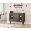 47" Sideboard Buffet Cabinet with Fluted Glass Doors & 3 Drawers, Mid-Century Credenza with Adjustable Shelves for Kitchen, Dining Room - 3 of 4
