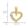Black Bow Jewelry 14k Yellow Gold and White Rhodium Heart Pendant, 15mm - 4 of 4