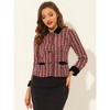 INSPIRE CHIC Women's Elegant Plaid Tweed Work Office Outwear Short Blazer - 3 of 4