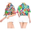 HAPPY BAY Women's Button Down Blouses Floral Summer Beach Party Blouse Shirt Collared Short Sleeve Vacation Tee Hawaiian Shirts Tops - 2 of 4