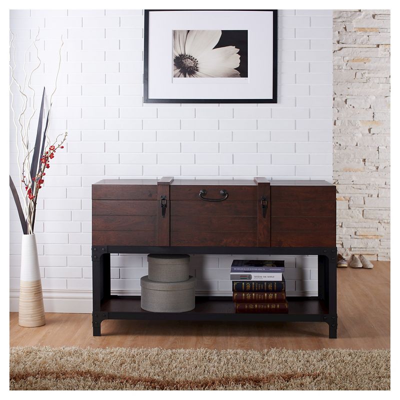 Millan Trunk Style Sofa Table Vintage Walnut - HOMES: Inside + Out, 4 of 6