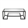 Metal Glass Geometric Coffee Table in Black  - Henn&Hart - 3 of 4