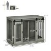 47" Dog Crate Furniture with Divider,Double Door End Table Dog Kennel for Large or 2 Small Dogs,Indoor Wooden Pet Crate with Tabletop – LAOTIES - 2 of 4