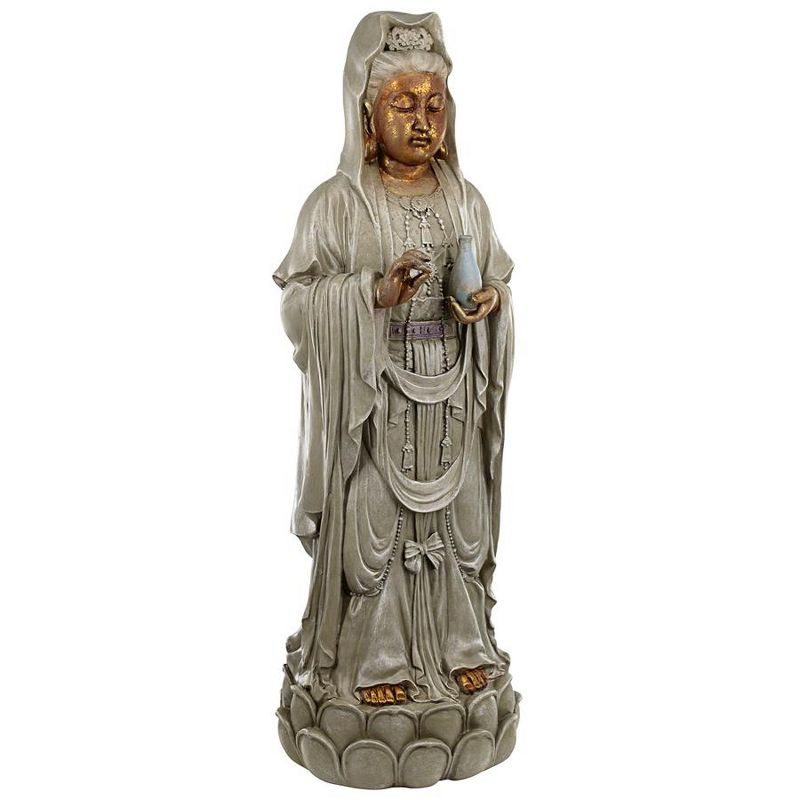 Design Toscano Goddess Guan Yin Standing on a Lotus Statue, 3 of 8