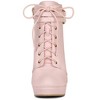 Allegra K Women's Lace Up Round Toe Platform Block Heels Ankle Boots - 3 of 4