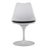 DOMETOUR Swivel Tulip Side Chair for Kitchen and Dining Room Bar with Cushioned Seat and Curved Backrest, White and Black - 3 of 4