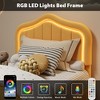Coucheta Upholstered Bed Frame with LED Lights, Storage Drawer & Headboard,Velvet Platform for Kids, No Box Spring Needed - 3 of 4