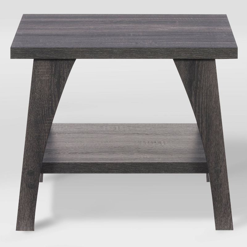 Hollywood Side Table with Lower Shelf Dark Gray - CorLiving, 1 of 9
