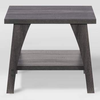 Hollywood Side Table with Lower Shelf Dark Gray - CorLiving