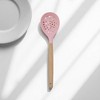 Unique Bargains Spoon Hand Wash Only Skimmer with Oil Strainer Silicone Wooden Handle 12.6" 1 Pc - 2 of 4