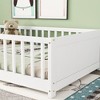 Twin Size Platform Bed with Built-in Book Storage Rack and Door - 4 of 4