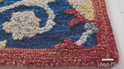 Ivory and Green Floral Hand Tufted Wool Area Rug, 8' x 10'