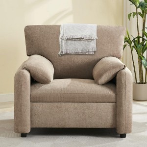 NicBex Modern Chenille Accent Chair with 2 Wider Armrests,Single Sofa Chair for Living Room,Bedroom,Reading Room - 1 of 4