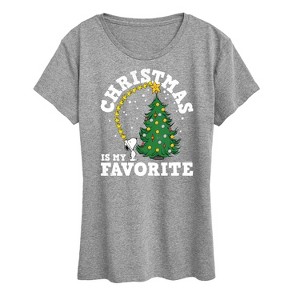 Women's - Peanuts - Christmas Is My Favorite Short Sleeve Graphic T-Shirt - 1 of 4
