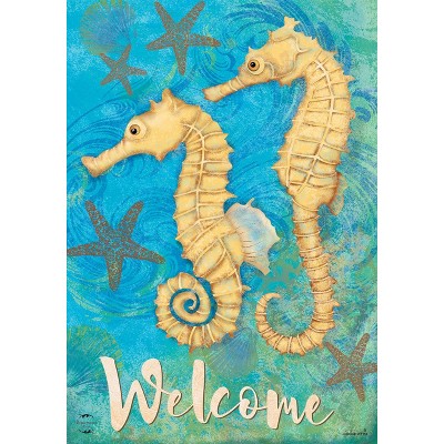 Briarwood Lane Summer Garden Flag 12x18 For Outdoor Seahorse Welcome For Summer Garden Flag Flags For Outside