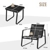 Tangkula Set of 3 Outdoor Bistro Furniture Set Patio Table & Chairs Set for Backyard Poolside Lawn Black - 3 of 4