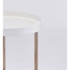 Gulches Coffee Tables: 21.75" White Mid-Century Side Table with Copper Legs - 4 of 4