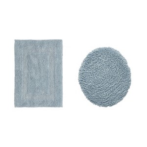 Lux Premium 100% Cotton Tufted Solid Reversible 2 Piece Bath Rug Set – Ultra-Soft, Water-Absorbent, Durable, Machine Washable Bathroom Rug - 1 of 4
