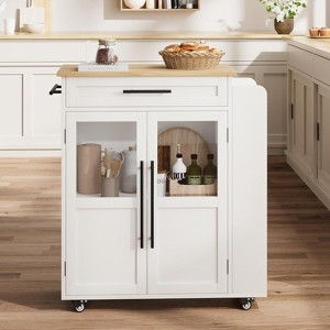 Nasitip Mobile Kitchen Island Cart with Rolling Wheels, Drawers, Spice Rack,Versatile Storage & Serving Cart for Kitchen, Dining Room - 1 of 4