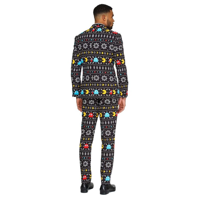 OppoSuits Men's Christmas Suit - Winter PAC-MAN - Black, 2 of 5
