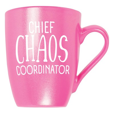 Elanze Designs Chief Chaos Coordinator Princess Pink 10 ounce New Bone China Coffee Cup Mug