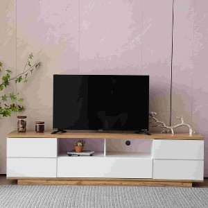 Clihome Modern TV stand for TVs up to 80'' , Media Console with Multi-Functional Storage, with Door Rebound Device TV cabinet for living Room - 1 of 4