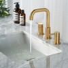 WOWOW 8 in. Widespread Double Handle Bathroom Basin Faucet with Drain Kit in Brushed Nickel - 3 of 4