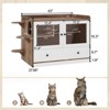 VisioGear Cat Litter Box Enclosure, Hidden Cat Litter Box with Drawer and Stairs, Cat House Washroom, Brown&White, 43"*23.6"*27.95" - 3 of 4