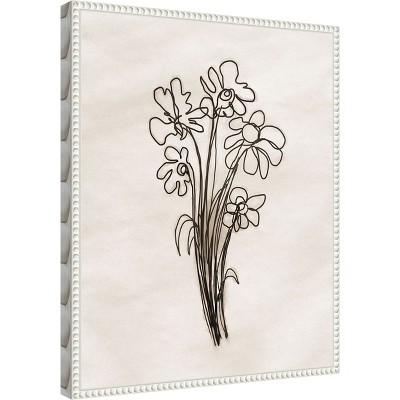 Dan Meneely Native Flowers White Beaded Canvas Wall Art