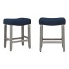 WestinTrends 24" Upholstered Saddle Seat Counter Stool (Set of 2) - 3 of 4