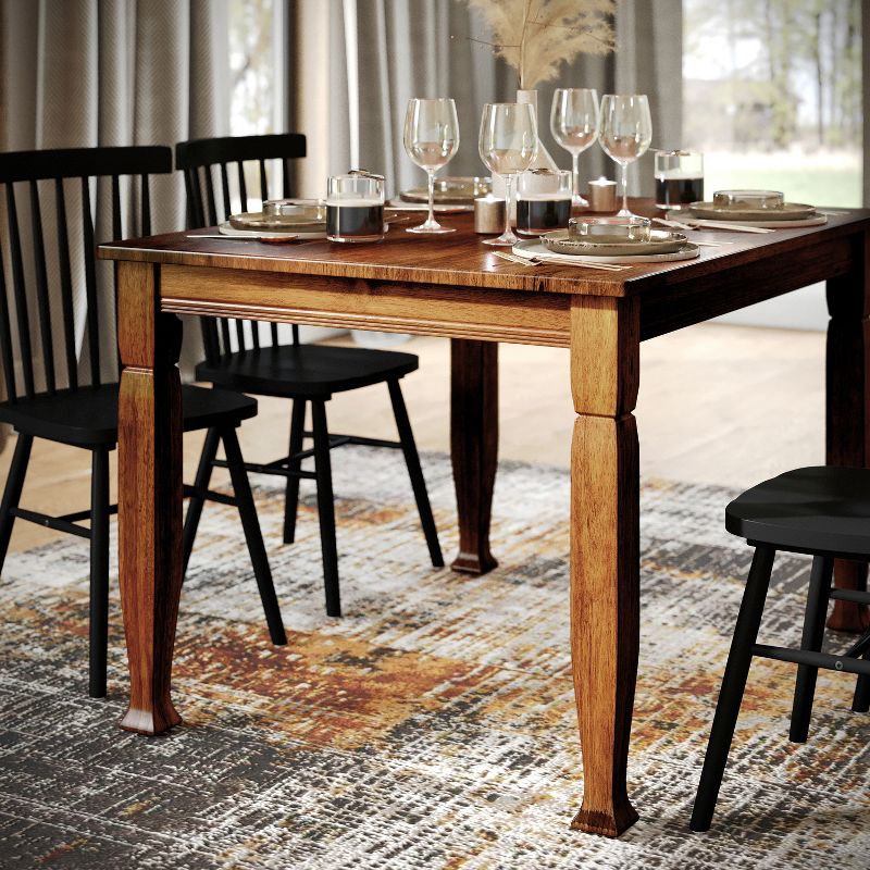 Merrick Lane Wooden Dining Table with Sculpted Legs, 5 of 12