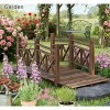 Dexmalle Outsunny Wooden Garden Bridge Arc with Rails,for Backyard,Brown - 2 of 4