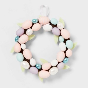 15" Felt Floral Easter Wreath - Spritz™ - 1 of 3