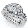 Pompeii3 1Ct TW Diamond Engagement Wedding Ring Set 14k or Platinum Gold Lab Created - 3 of 4