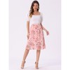 INSPIRE CHIC Women's Floral Ruffle Elastic High Waist Button Flowy Split Skirt - 3 of 4