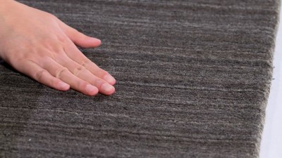 Charcoal Hand-Knotted Wool Rectangular Area Rug 4' x 6'