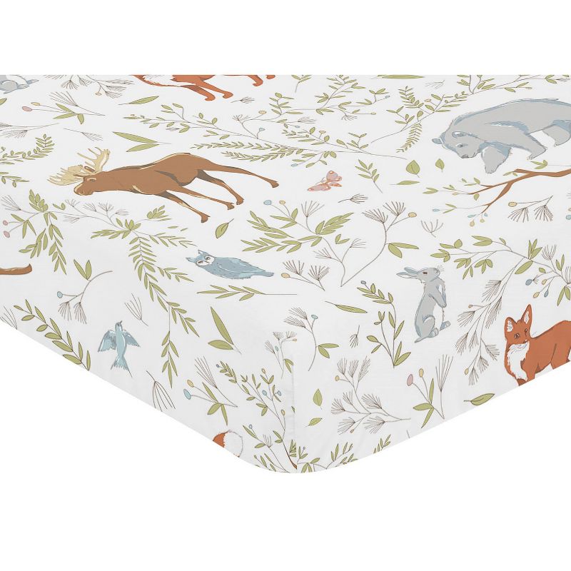 Sweet Jojo Designs Fitted Crib Sheet - Woodland Toile - Animal Print, 4 of 8